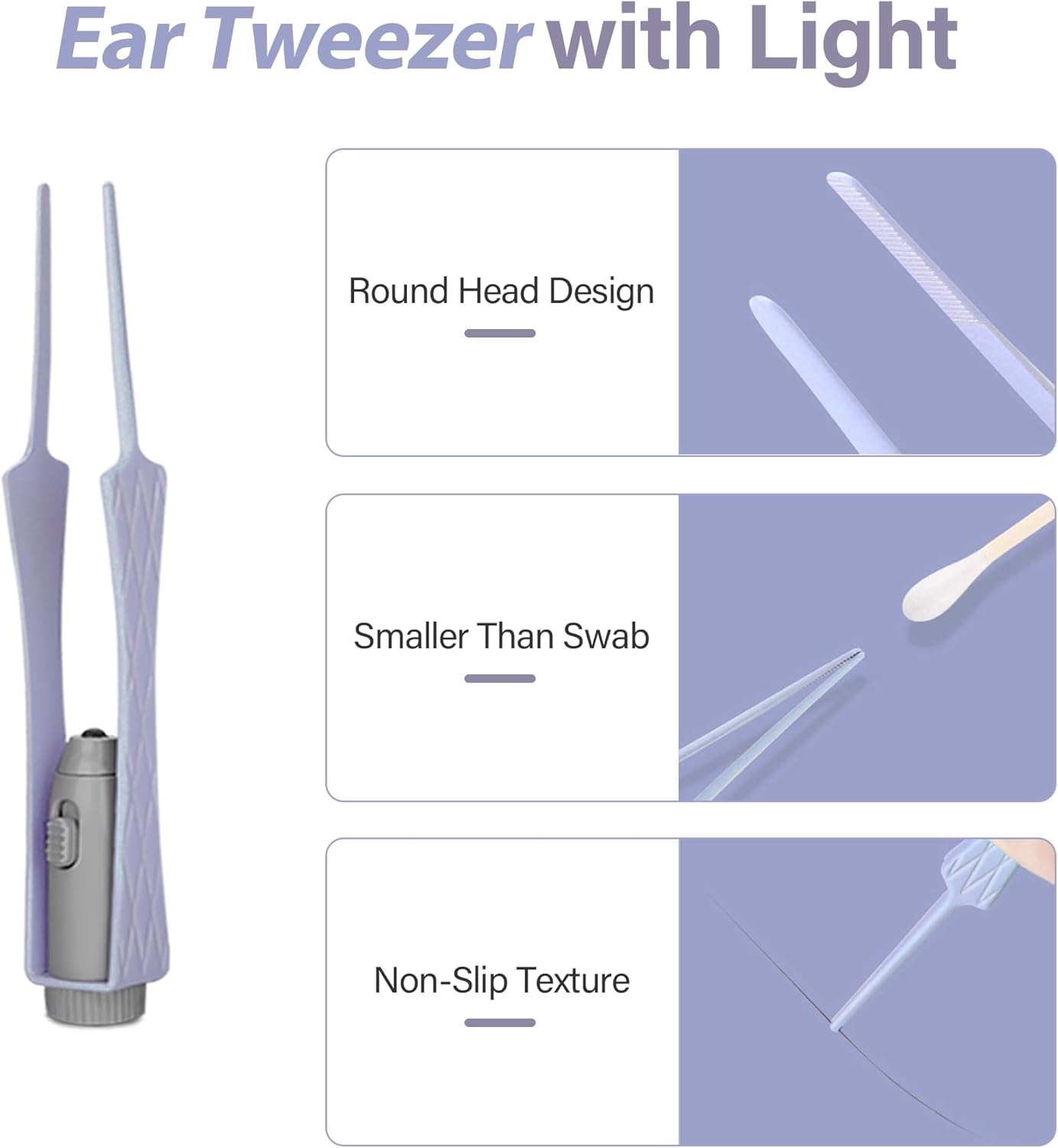 15 Pack Ear Wax Removal Tool Kit with Light - LED Ear Cleaning Kit, Ear Wax Removal for Kids and Adults, Ear Cleaning Tool, Ear Picker Spoon & Ear Tweezers & Spiral Spring Ear Spoon Purple