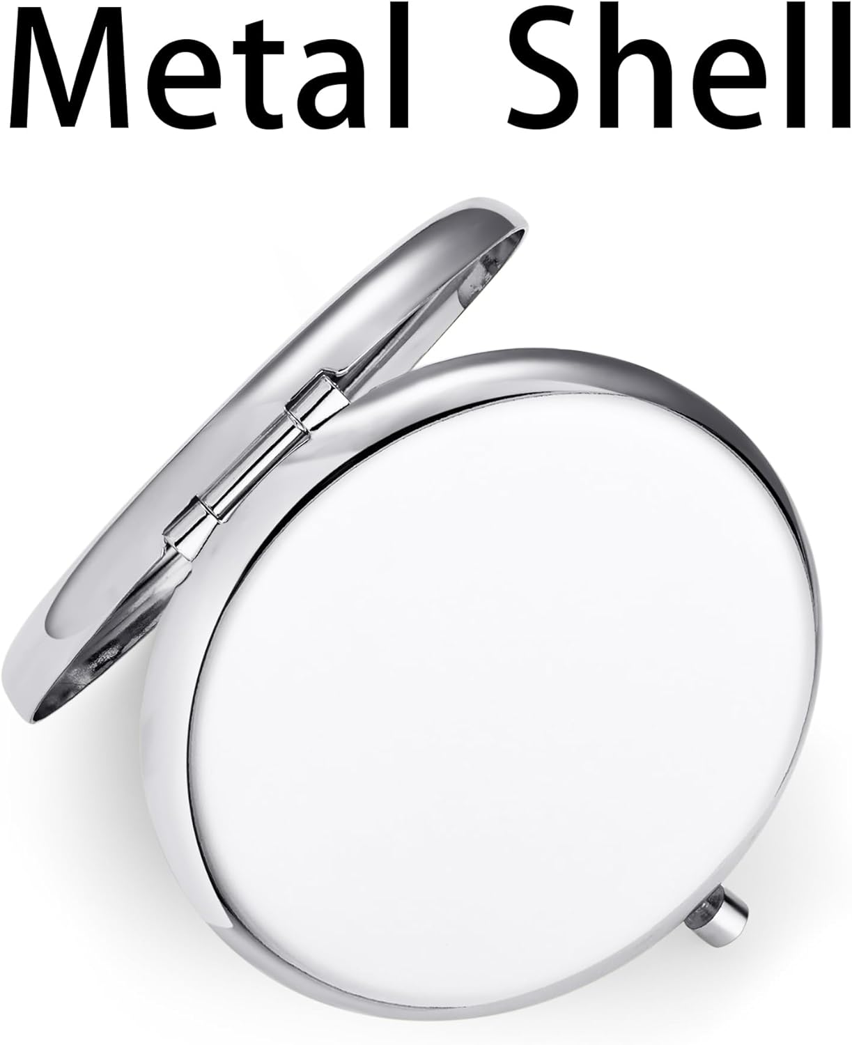 Compact Mirror, Pocket Travel Makeup Mirror for Purse, Metal Round Shell, 2-Sided 1X/2X Magnifying, Portable, Folding, Handheld, Silver, 12 Pack