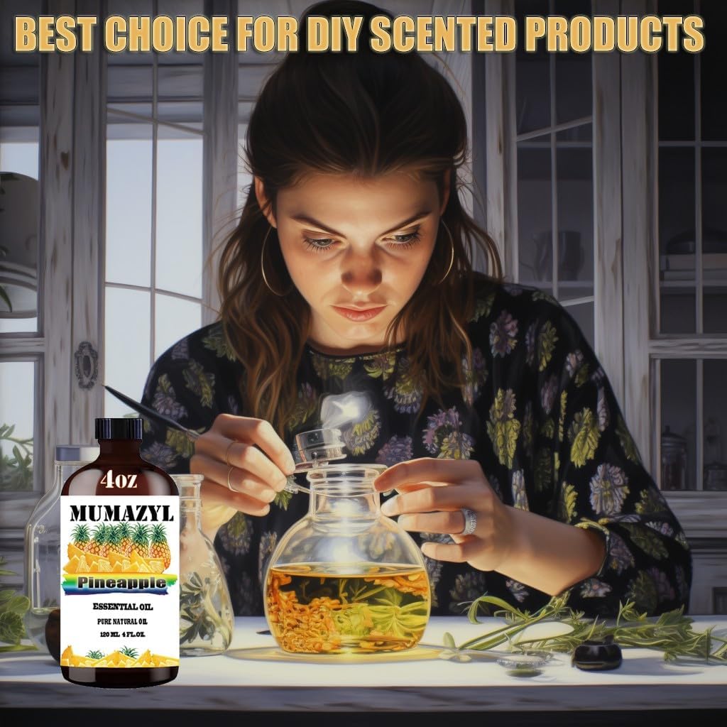 Pineapple Essential Oil, Pineapple Oil 4 Fl Oz 120ML for Diffuser Humidifier Yoga Cleaning DIY Candle Soap Making Essential Oils