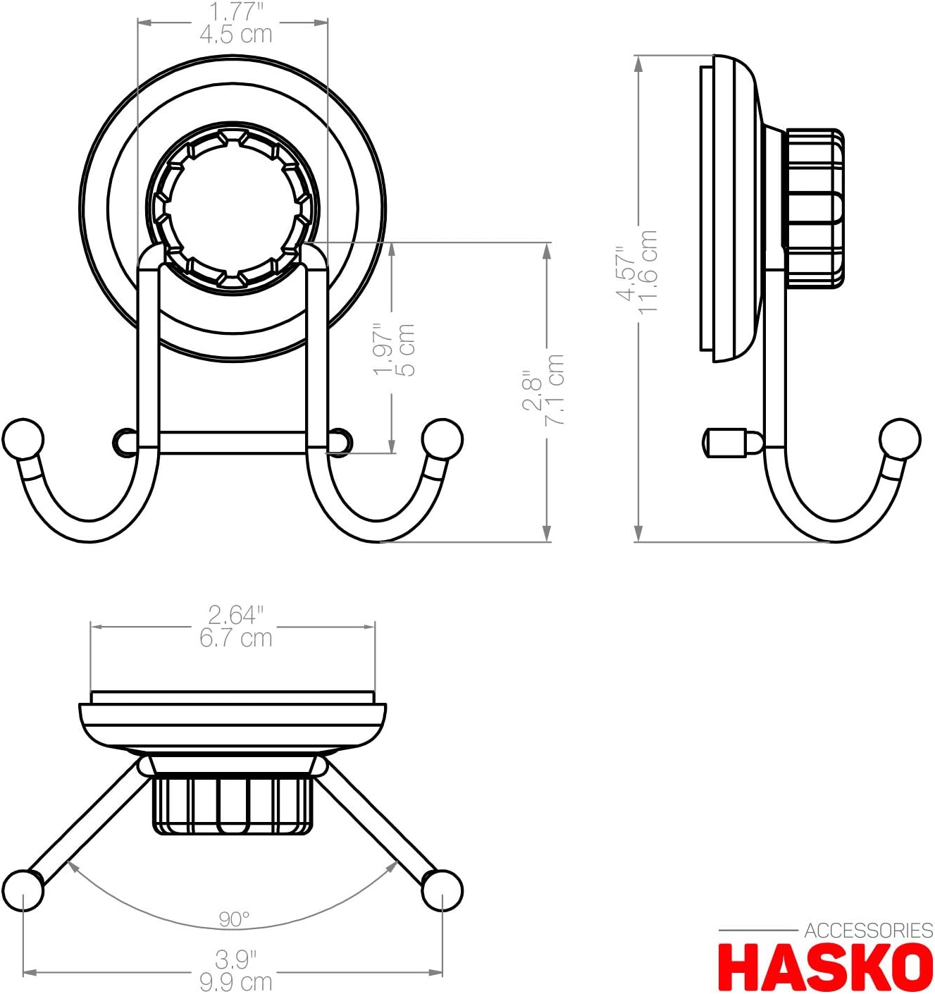 Powerful Vacuum Suction Cup Hooks - Organizer for Towel, Bathrobe and Loofah - Strong Stainless Steel Towel Hooks for Bathroom & Kitchen, Towel Hanger Storage (2 Pack)