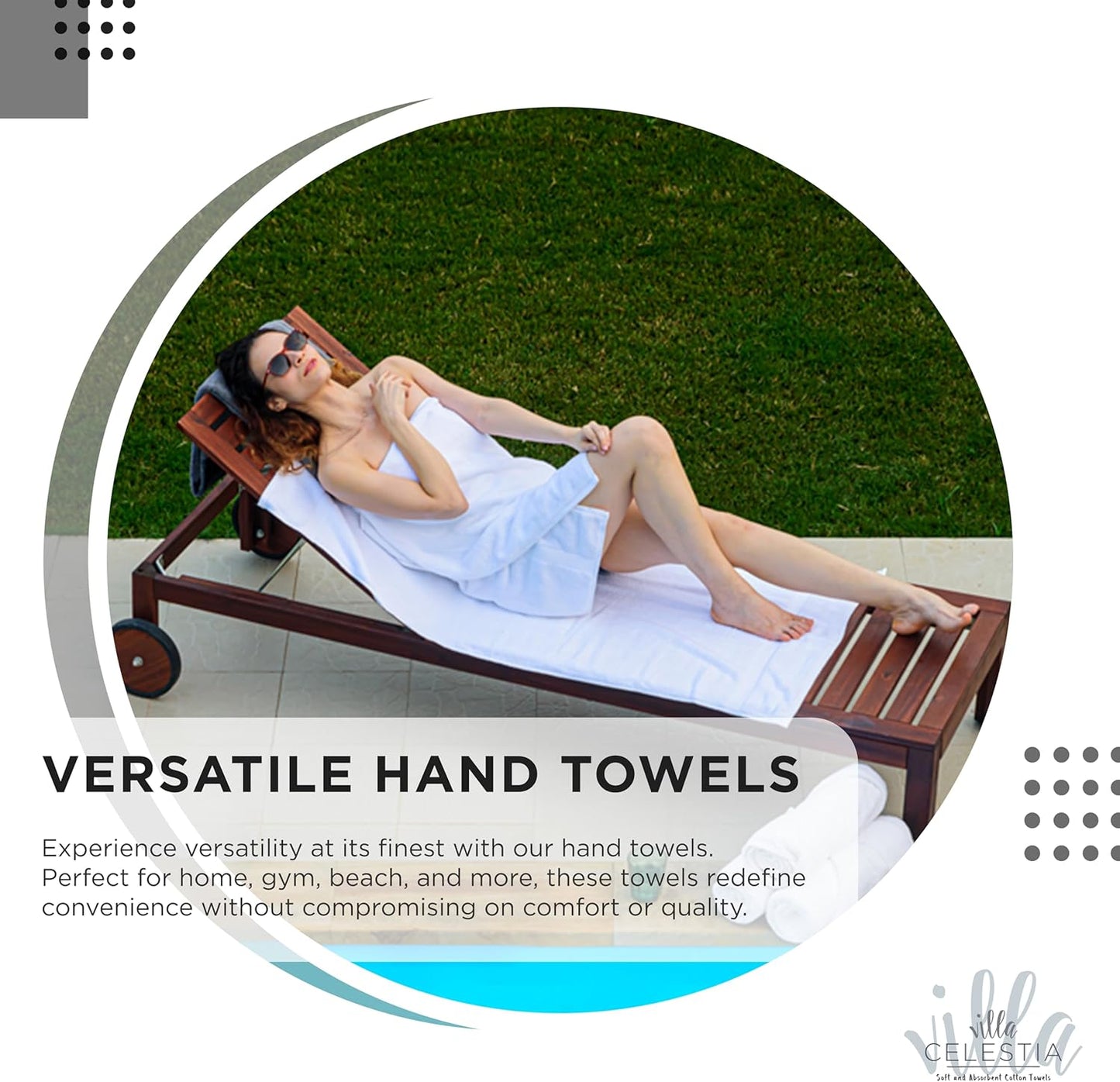 100% Cotton Hand Towel Set of 2, (16 x 28 inches) Sustainable, Soft, Highly Absorbent, Quick Drying, Combed Cotton Hand Towels Pack of 2 Ideal for Hotels, Spa, Bathroom, Dorm, Black