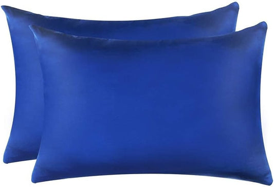 100% Mulberry Silk Pillowcases Set of 2 for Hair and Skin and Super Soft and Breathable Queen Size Nature Silk Pillowcases (Queen, Royal Blue)