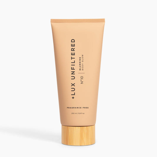 + Lux Unfiltered N°10 Blurring Body Glow Lotion - Instant Body Shimmer Lotion that Blurs Imperfections and Hydrates with Shea Butter, Squalane & Vitamin C - Vegan, Cruelty Free, Fragrance Free