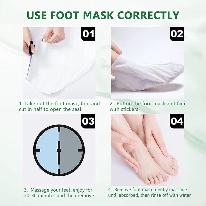 (2-Packs) Instant Repair Ultra Hydrating Foot Mask + Vitamin E, Aloe Vera, Milk Extract & 5 other Herbs | Super Moisturising & Hydrates Cracked Heels Peel Off Dead Skin | Baby Soft Feets