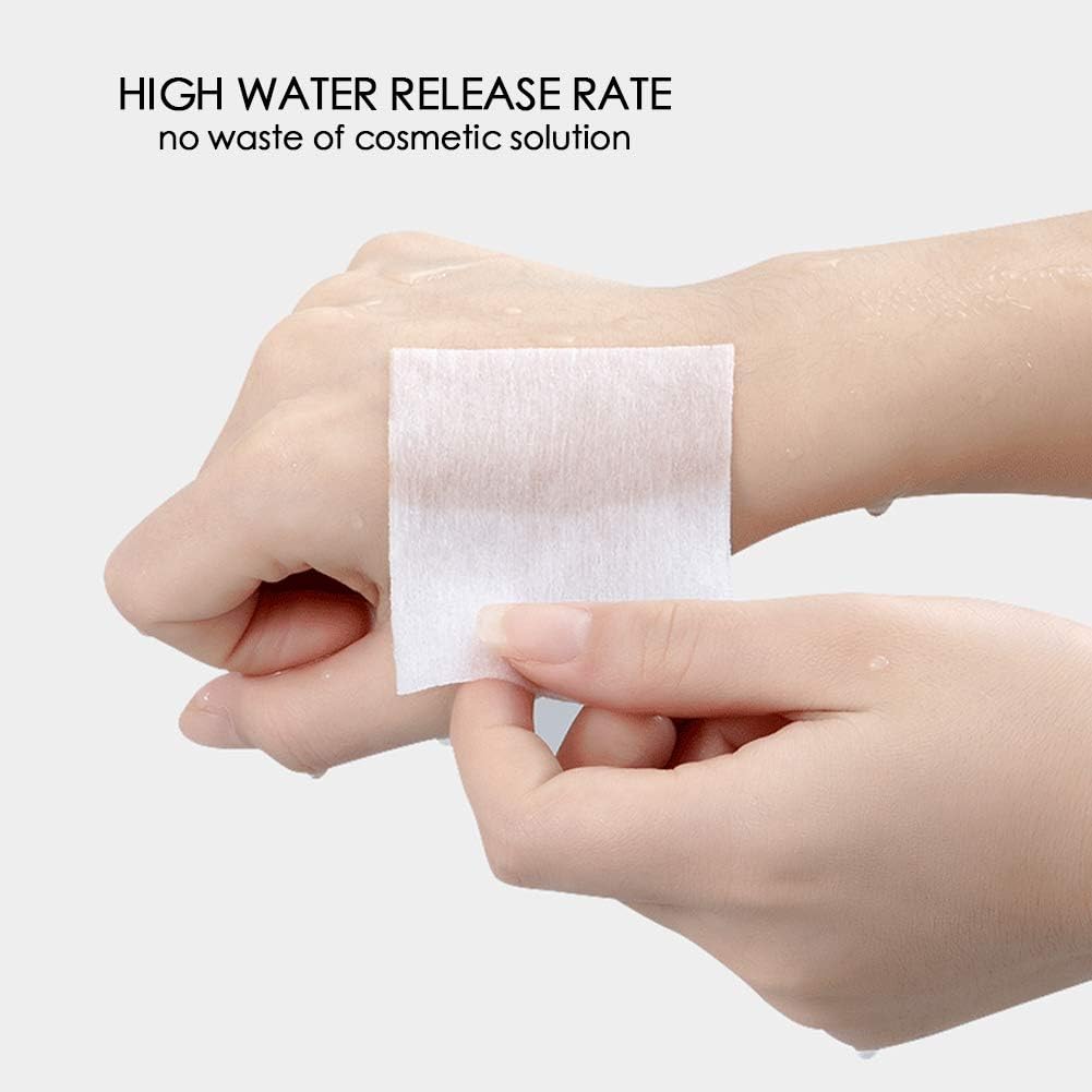1000PCS Ultra Thin Makeup Remover Cotton Pads Perfect for Face Lips Eyes Nails Polish Makeup Remover Cleansing and Daily Skin Care, Square, Lint