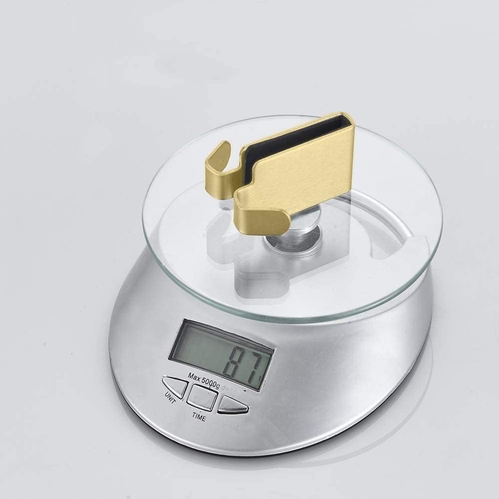 Double Hooks for Glass Shower Door, Towel Hooks Over The Bathroom Glass Wall 0.31-0.39in, Stainless Steel, Gold,2 Pack.