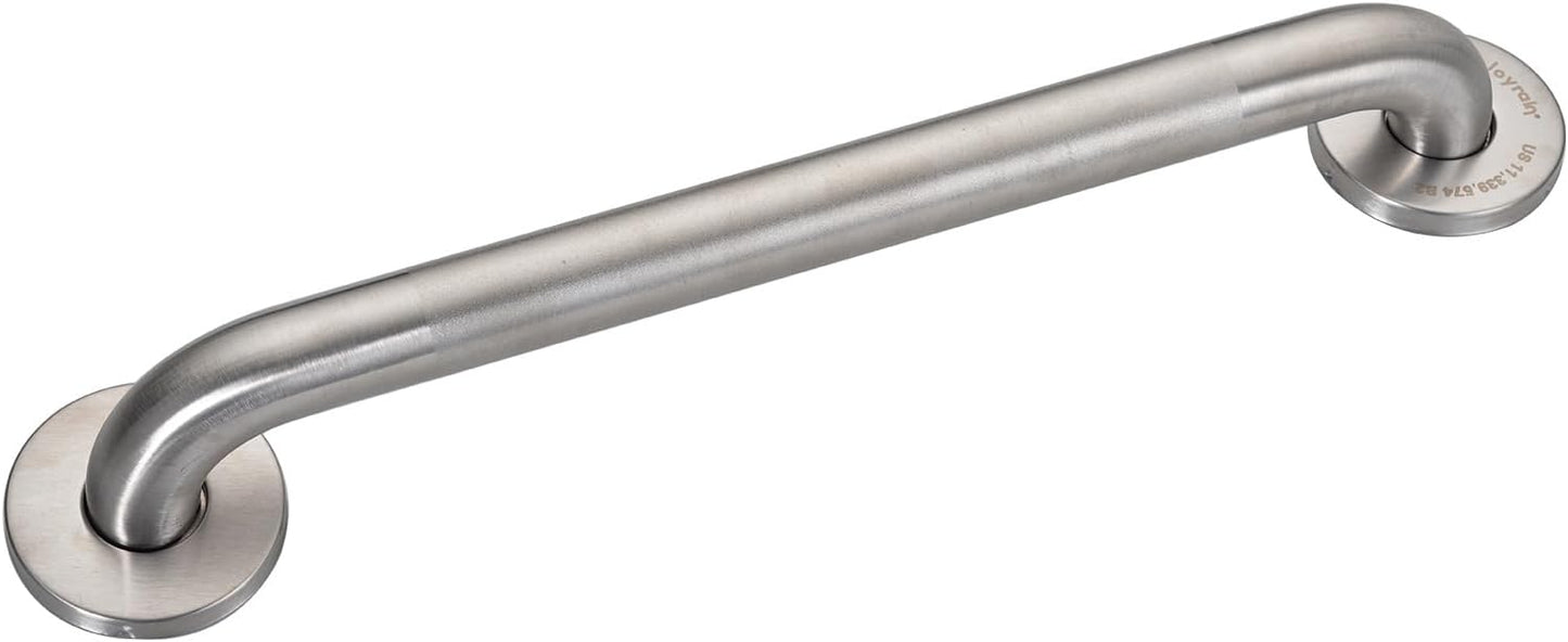 Joyrain 16-inch Bathroom Safety Grab Bar - 500lb Weight Capacity ADA Certified Anti-Slip Handle for Shower/Tub/Toilet, Elderly & Disabled Assist (Peened, 24 inch)
