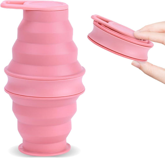 17oz Collapsible Water Bottle,Reuseable BPA Free Silicone Foldable Water Bottles for Outdoor, Travel Gym Hiking,Backpacking Portable & Leakproof,Portable Leak Proof Sports Water Bottle (A)