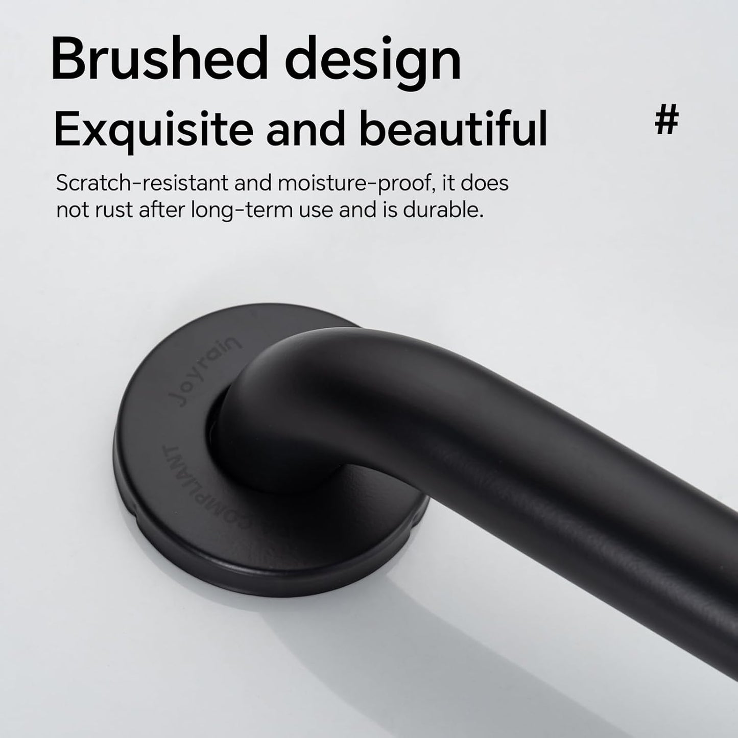 Joyrain 16-inch Bathroom Safety Grab Bar - 500lb Weight Capacity ADA Certified Anti-Slip Handle for Shower/Tub/Toilet, Elderly & Disabled Assist (Matte Black, 36 inch)