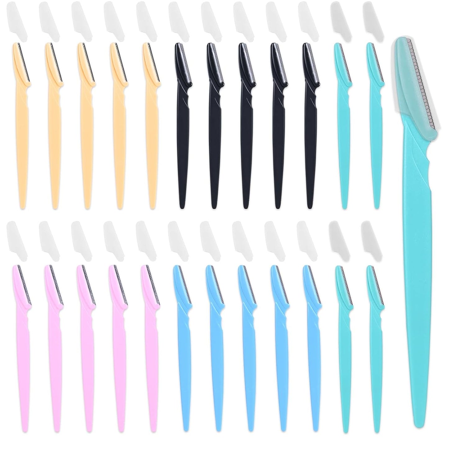 15-Piece Value Pack Men's and Women's Beauty Tool Set: Men's Disposable Razors + Women's Disposable Eyebrow Razors, Non-Slip Grip + Travel-Friendly