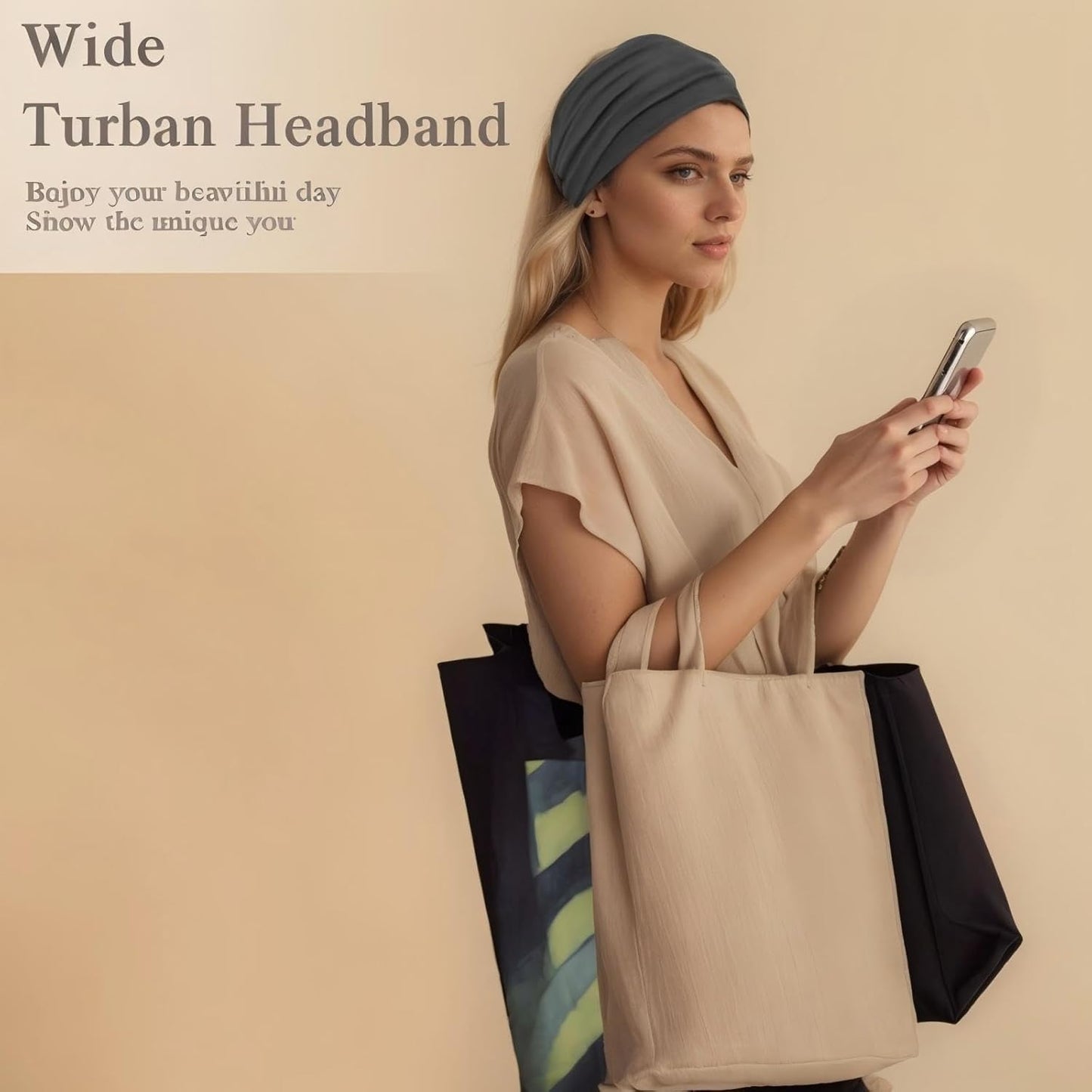 12-Pack Wide Stretch Headbands for Women - Non-Slip Extra Wide Turban Hair Bands for Workout, African Style, Sports & Daily Use (Breathable, All-Day Comfort) Color1 (Color2)