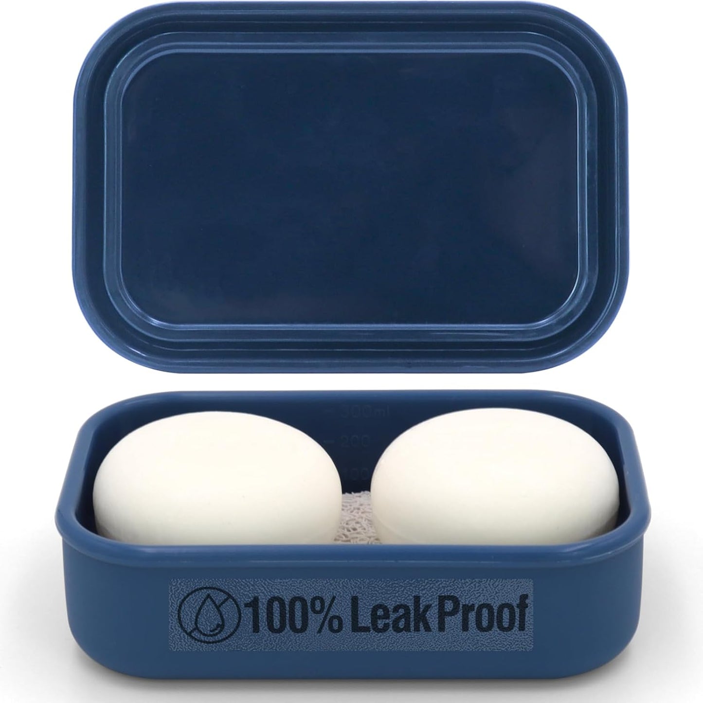 Enhanced Leak Proof Travel Soap Case, AIMAIAIMAI Silicone Soap Container with Draining Layer, Portable Bar Soap Holder for Bathroom, Camping, Gym, Easy to Clean (Blue)