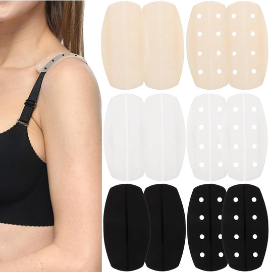 12pcs Silicone Bra Strap Cushions,Anti Slip Shoulder Pads for Women, Soft Gel Strap Holders to Prevent Slipping
