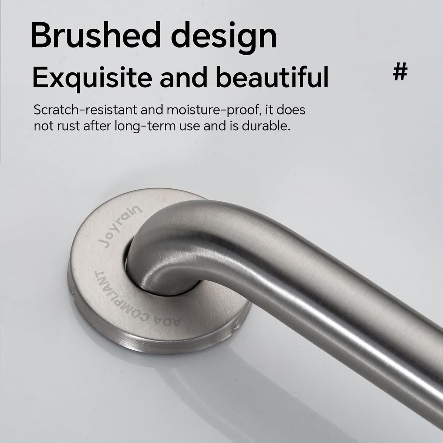 Joyrain 16-inch Bathroom Safety Grab Bar - 500lb Weight Capacity ADA Certified Anti-Slip Handle for Shower/Tub/Toilet, Elderly & Disabled Assist (Brushed Stainless Steel, 18 inch)