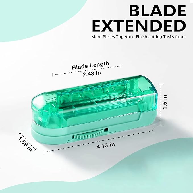 Johnbee Pill Cutter Splitter for Small and Tiny Pills, Larger Pills. Adjustable Pill Splitter Accurately Cuts Multiple Pills at Once. Sharp Blade with Safety Guard. Non-Slip Silicone Edge (Lake Blue)