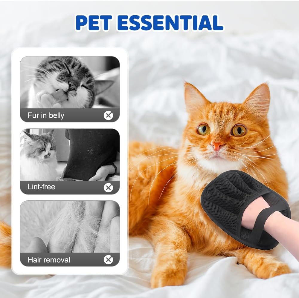 Pet Hair Removal Glove for Dogs Cats,Upgrade Electrostatic Pet Hair Remover Removal Gloves for Couch Clothes Carpet