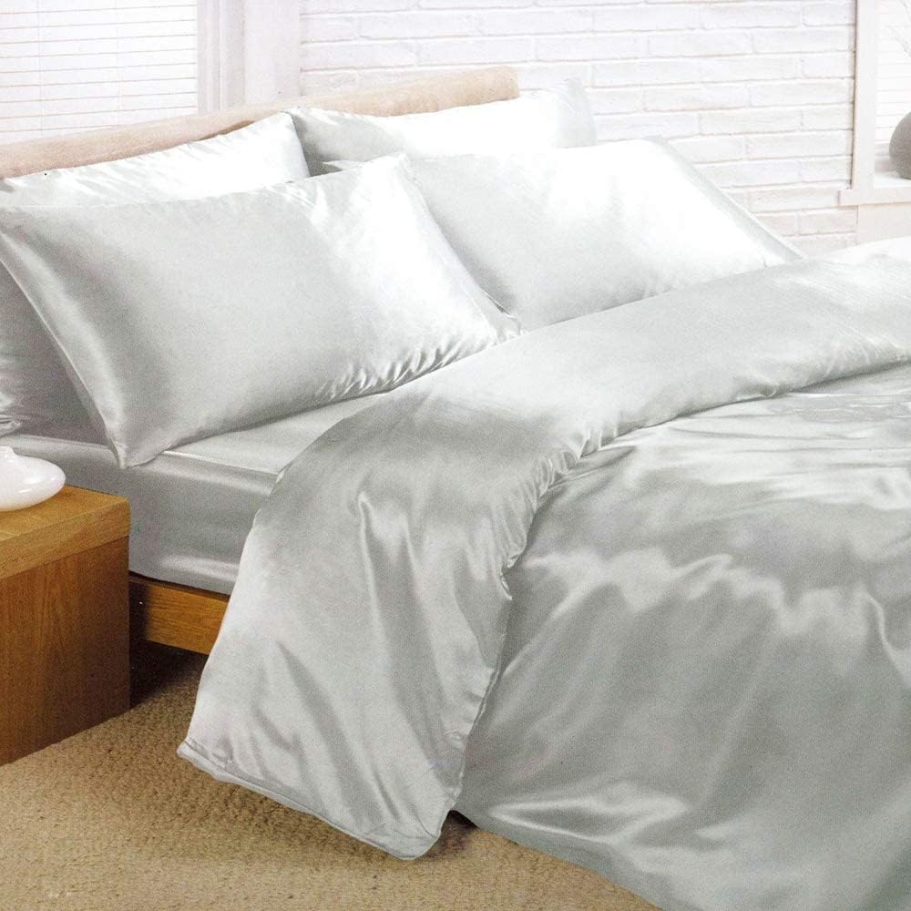 100% Mulberry Silk Pillowcases Set of 2 for Hair and Skin and Super Soft and Breathable Queen Size Nature Silk Pillowcases (Queen, White)