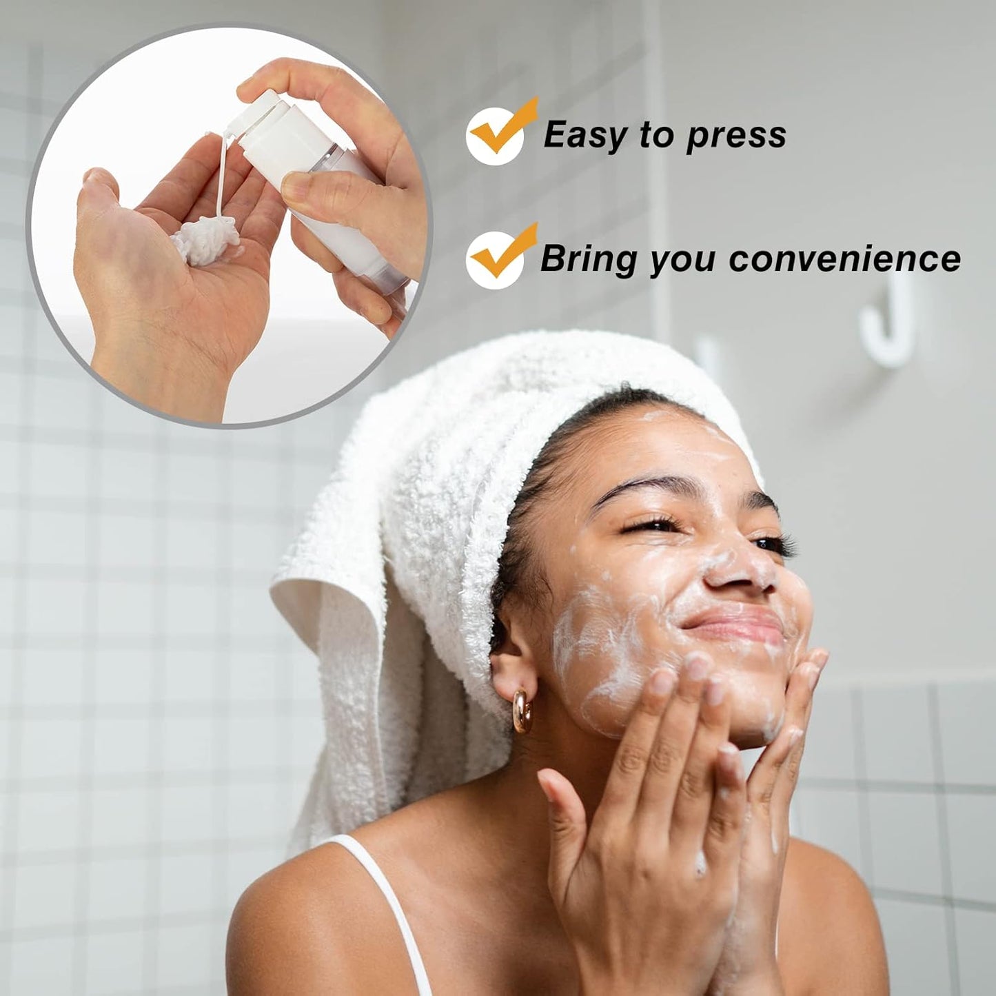 0.5OZ/15ML Clear Airless Pump Bottles, Lotion Dispenser Travel with Pump, Vacuum Plastic Travel Size Lotion Bottle for Foundation, Creams, Cosmetic(6 Pack)