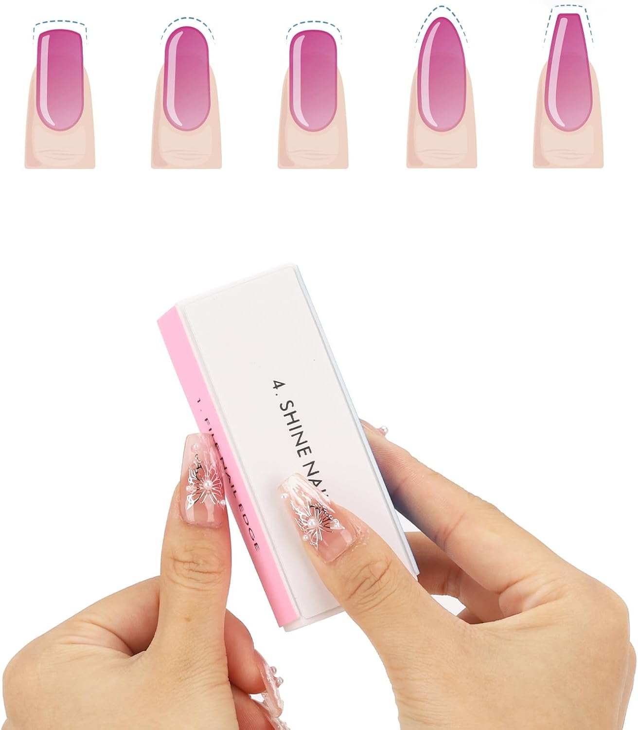 10 Pcs 4 Way Nail Buffers Blocks for Natural Nails, Nail Polishing Block Buffing Block Nail Files, Shape and Shine Nail Tool