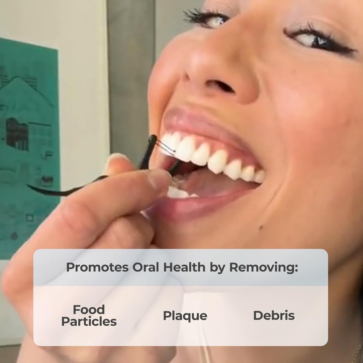 PUL Dental Floss Picks – Mint Teeth Flossers for Deep Cleaning, Removing Food Particles & Plaque – Shred-Resistant Nylon Floss, Plant-Based Handle, Fluoride Free – for Adults & Kids (50 Count)