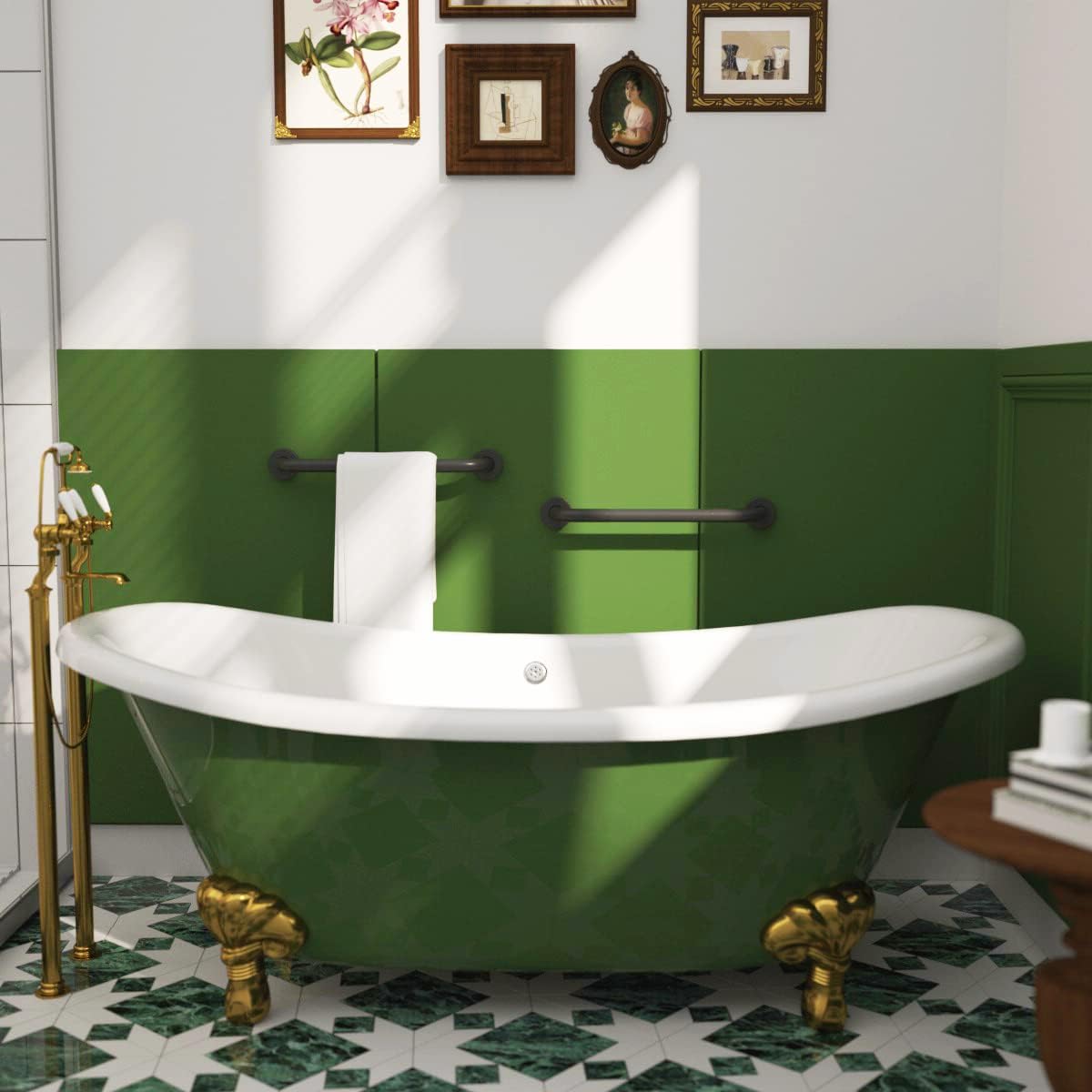 16 Inch Anti Slip Shower Grab Bar Oil Rubbed Black, Munzong Bathroom Grab Bar, Knurled Bathroom Balance Bar,Safety Hand Rail Support Handicap Elderly Injury Senior Assist Bath Handle