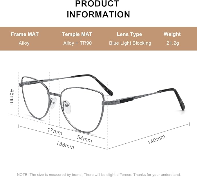 RB. Pilot Retro Cateye Reading Glasses for Women Blue Light Blocking Computer Glasses Spring Hinge Readers