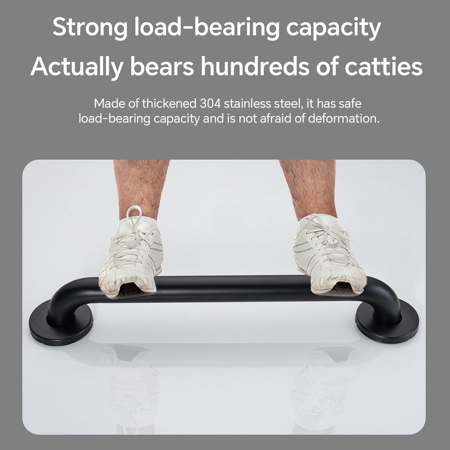 Joyrain 16-inch Bathroom Safety Grab Bar - 500lb Weight Capacity ADA Certified Anti-Slip Handle for Shower/Tub/Toilet, Elderly & Disabled Assist (Matte Black, 16 inch)