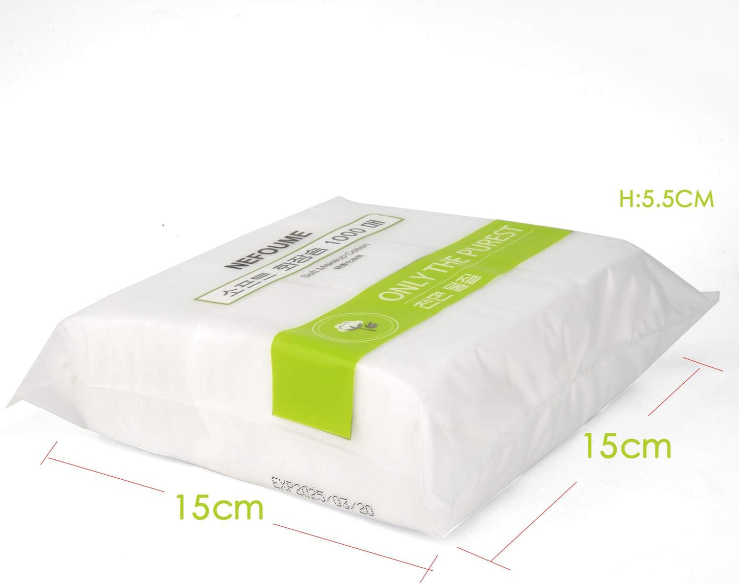 1000 PCS Thin Makeup Facial Cotton Pads, Square Makeup Remover Cotton Pads, Facial Eye Lip Nail Polish Makeup Remover, Non-Woven Cotton, Lint Free