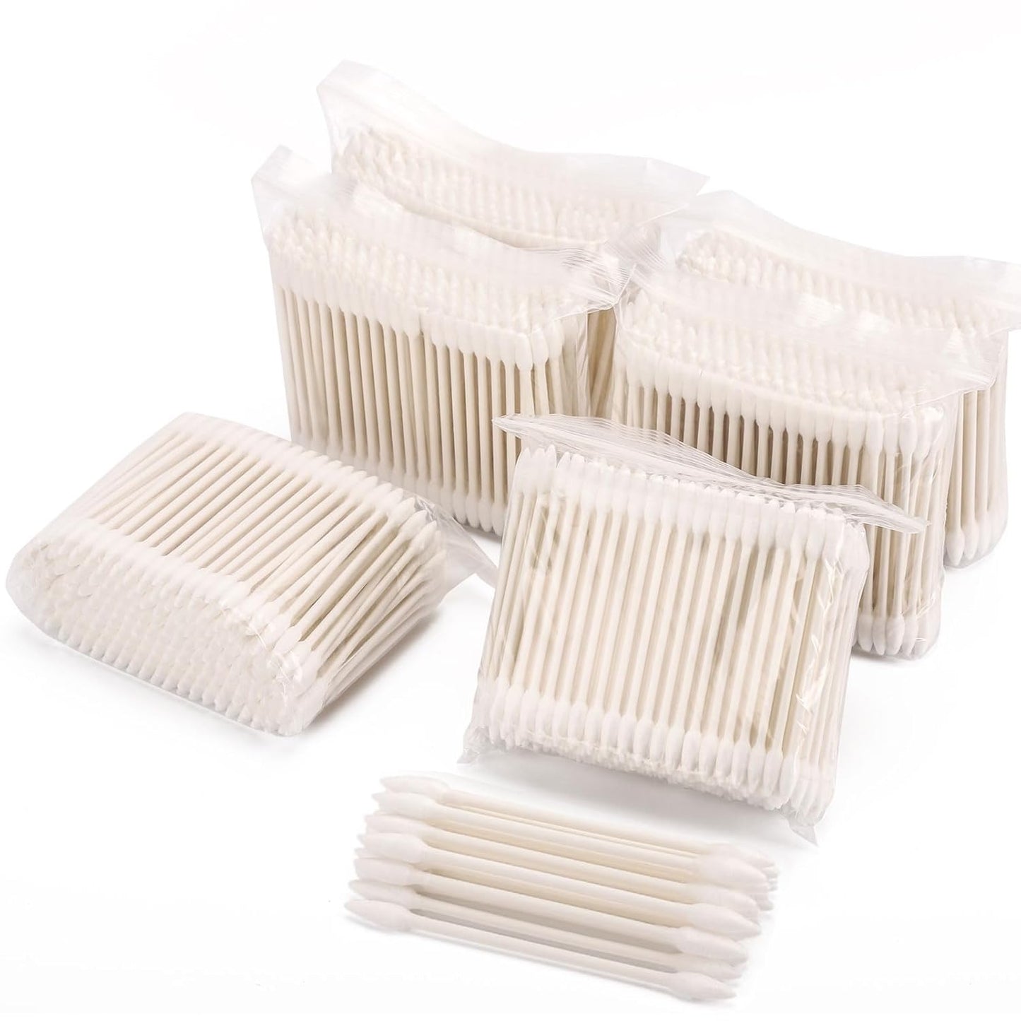 1200 Count 3" Pointed Cotton Swabs Double Precision Tip Cotton Buds with Paper Stick for Makeup