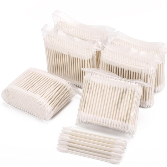 1200 Count 3" Pointed Cotton Swabs Double Precision Tip Cotton Buds with Paper Stick for Makeup