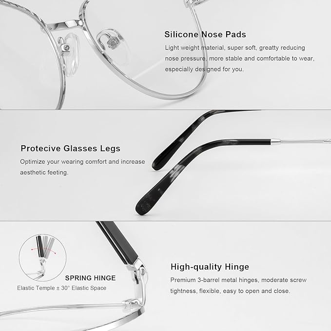 RB. Pilot Retro Cateye Reading Glasses for Women Blue Light Blocking Computer Glasses Spring Hinge Readers