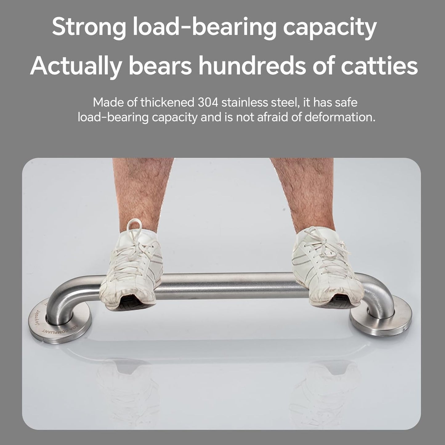 Joyrain 16-inch Bathroom Safety Grab Bar - 500lb Weight Capacity ADA Certified Anti-Slip Handle for Shower/Tub/Toilet, Elderly & Disabled Assist (Peened, 36 inch)