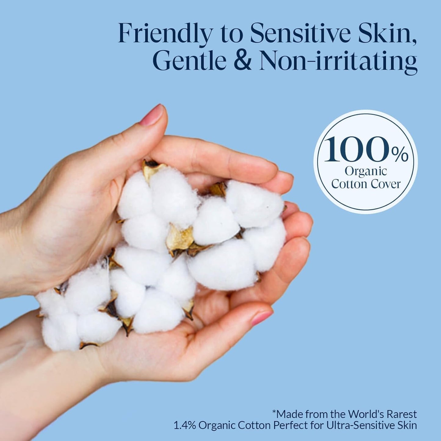 100% Organic Long Panty Liners for Women - 96ct, Ultra Thin Cotton Cover, Light Absorbency, Unscented Barely There Pantiliners (Long Liner, Size 2, 96ct)