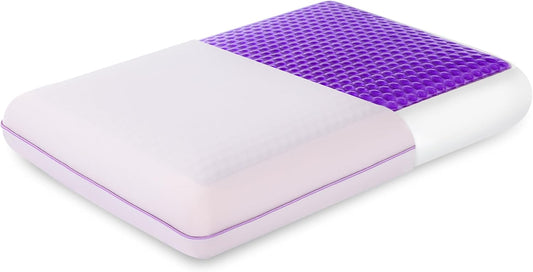 EGOHOME Cooling Gel Memory Foam Pillow - Reversible Cooling Cover, Neck Support for Side, Back and Stomach Sleepers, Removable & Machine Washable, All-Season Comfort, Standard Size, Purple