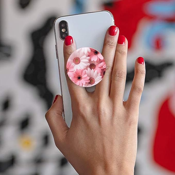 (6 Pack) Collapsible Cell Phone Grip for Smartphones,Expanding Cellphone Holder for Phone - Flower