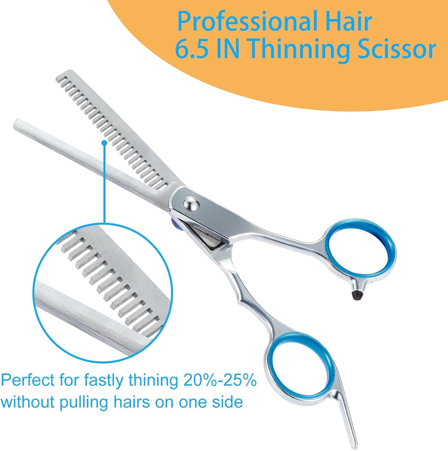 15 pcs Hair Cutting Scissors Professional, Thinning Shears for Hair Cutting, Stainless Steel Barber Scissors, Lengnoyp Haircut Scissors Hair Cutting Kit for Women, Men