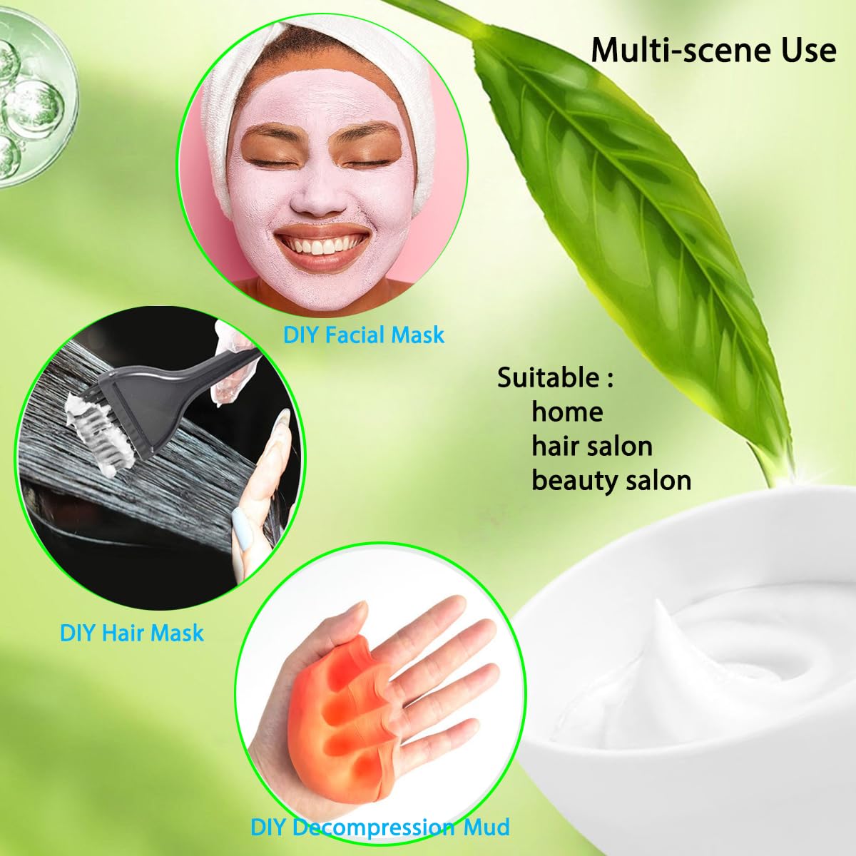 10 Pack Silicone Face Mask Mixing Bowls - Microwave & Freezer Safe, Non-Stick Esthetician Bowls for DIY Skincare, Clay Masks, Hair Color, 3.3-inch Esthetician Supplies(White)