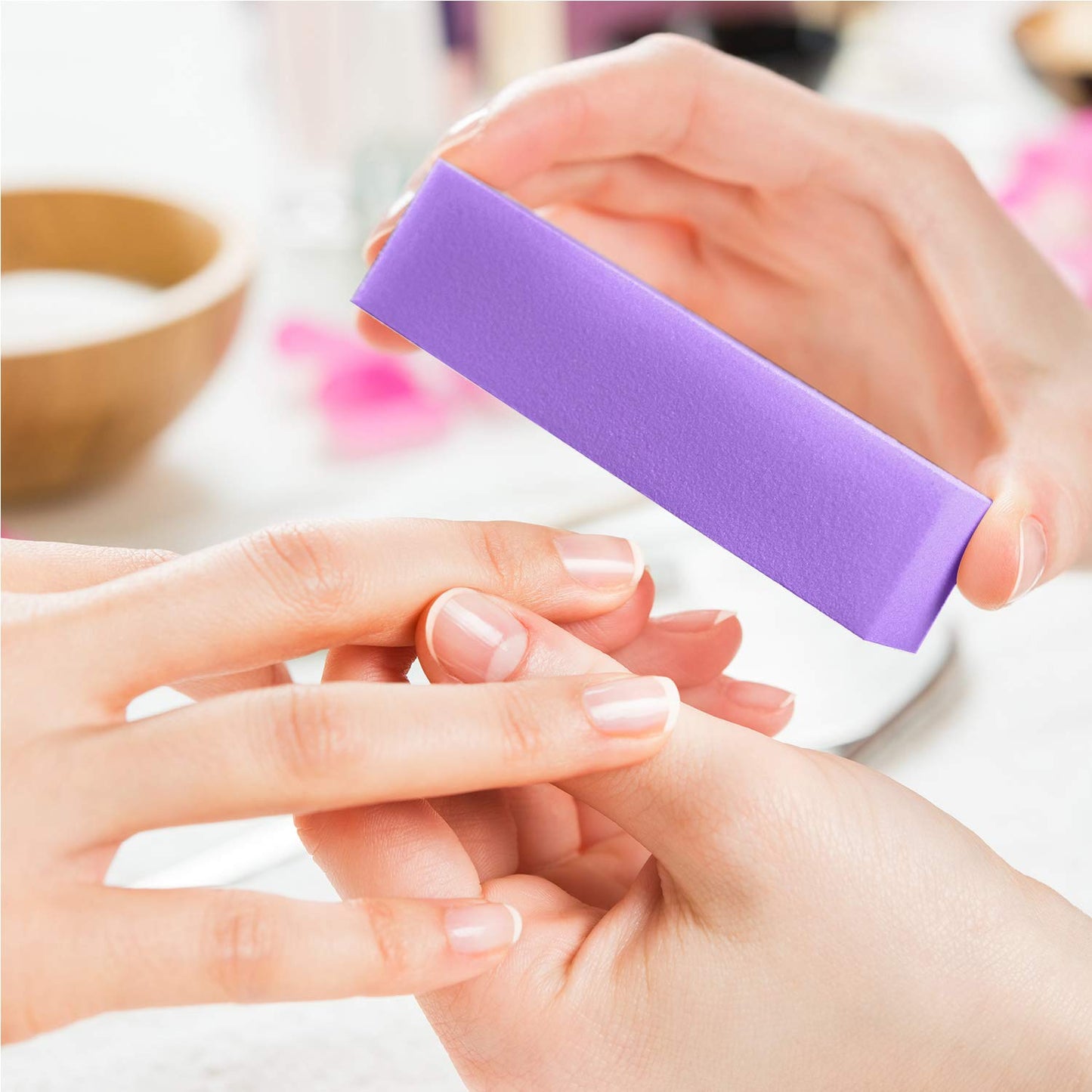 12 Pack Nail Buffer Block 4 Sided Professional Nail File Sanding Block Buffing Blocks for Natural and Acrylic Nails (Purple)
