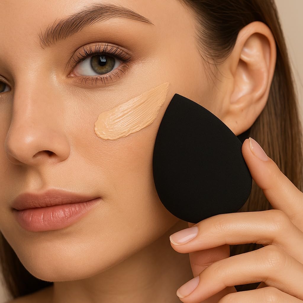 10 Pack Makeup Sponges for Foundation Blending Reusable Beauty Applicators for Liquid Cream and Powder Water Drop Design Latex Free and Fragrance Free