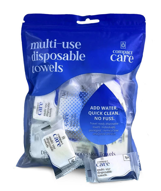 Compressed Towels – Travel Towels for Cleaning, Camping, Gym, Hiking, Baby, Emergency Use – 100% Cotton, Chemical-Free, Expands with Water – Portable & Reusable (40 pcs)