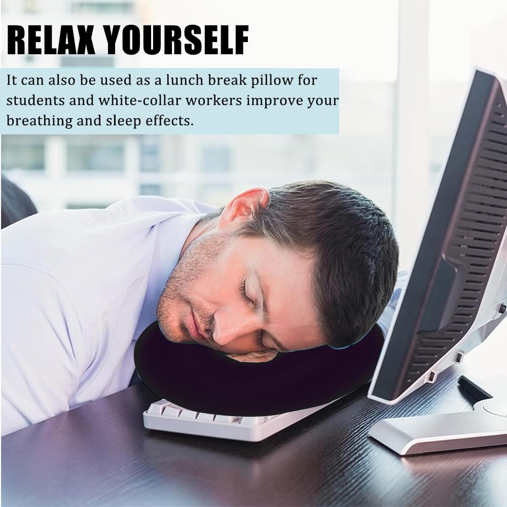 Silicone Face Massage Pillow,SPA Beauty Face Relax Headrest,Salon Skin Care Soft Overlay Travel Head Support,Black