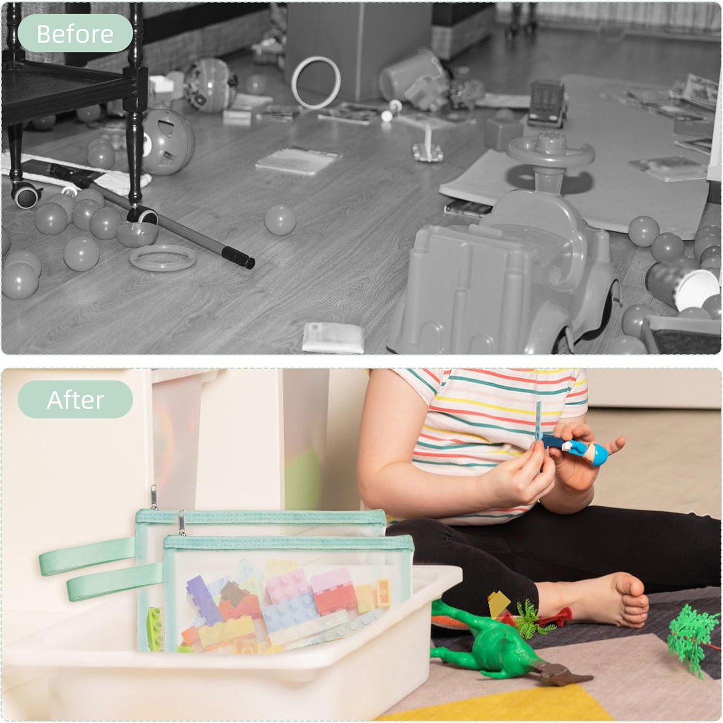 12 Psc Mesh Zipper Pouch Bags,Small Comestic Makeup Bage For Travel, Purse Organizer Pouches (Apple Green, A5*12)