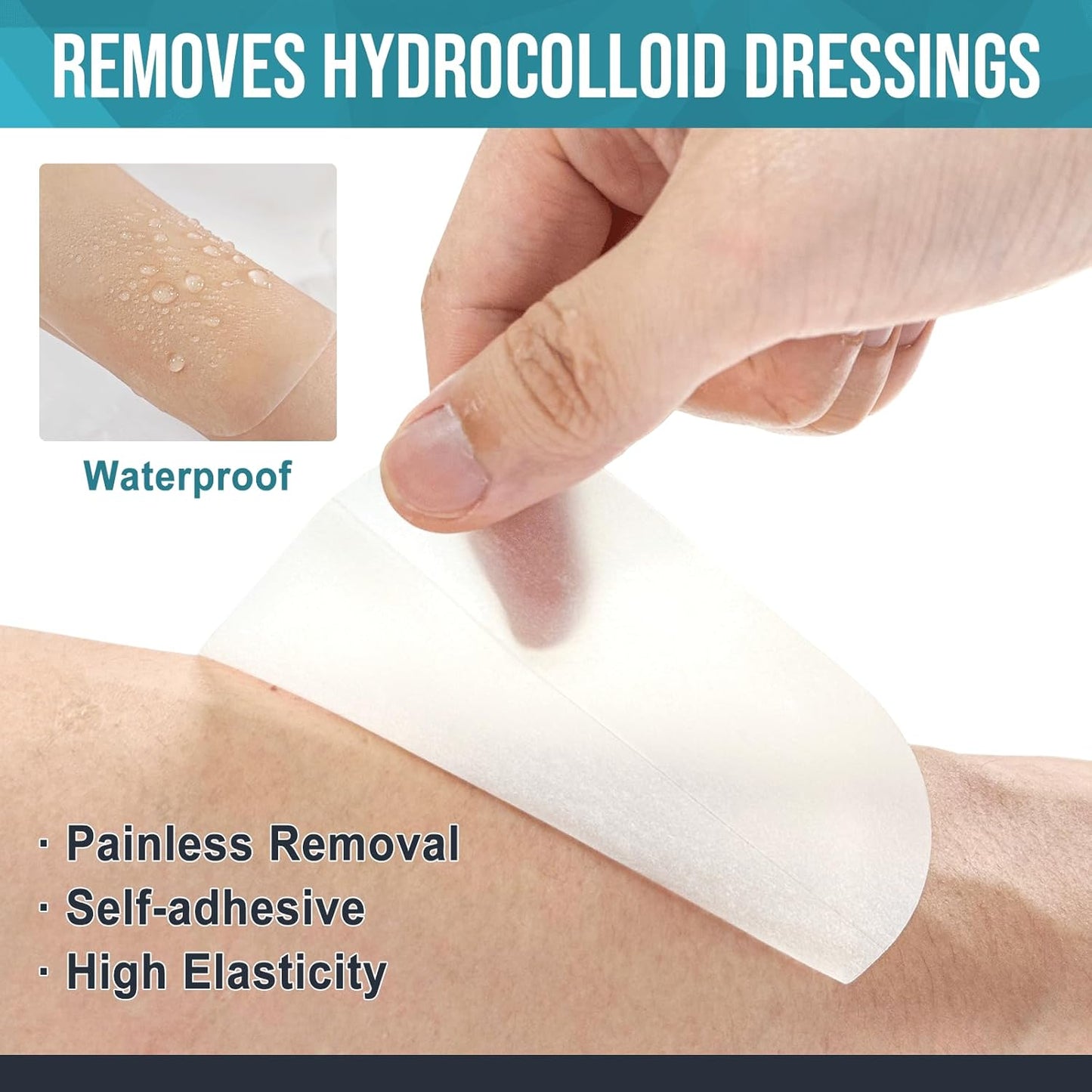 10 Pack Hydrocolloid Wound Dressing, 4" x 4" Ultra Thin Hydrocolloid Bandages with Self-Adhesive, Waterproof Hydrocolloid Patch for Bed Sore, Mild Burn, Blister, Acne Care