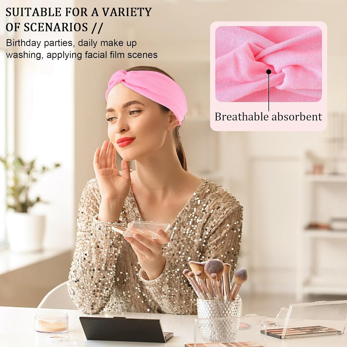 12-Pack Wide Stretch Headbands for Women - Non-Slip Extra Wide Turban Hair Bands for Workout, African Style, Sports & Daily Use (Breathable, All-Day Comfort) Color1 (Color2)