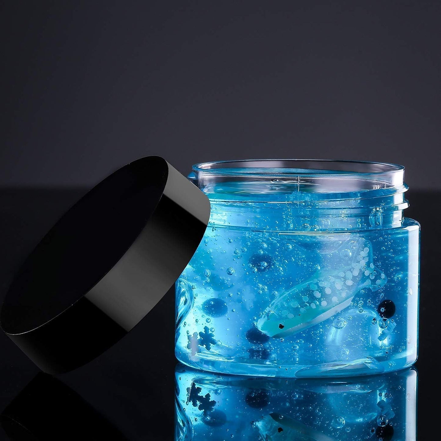 12 Pack 5 OZ Plastic Container Jars with Lids Round Clear Travel Cosmetic Container Jars for Toiletries, Lotion, Cream, Ointments, Makeup, Rhinestone, Samples, Kitchen Storage(Black, 5 OZ)