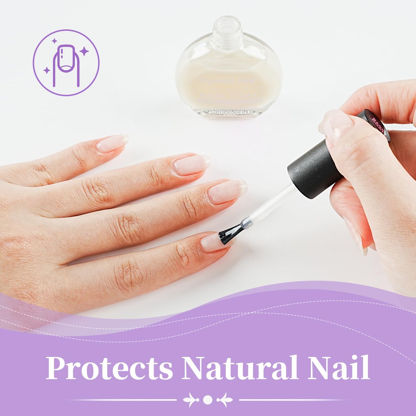 16.5ml Base Coat Nail Polish, Quick Dry Large Volume Base Coat, Color Lock Strengthen Nails for Women Salon DIY Nail Art