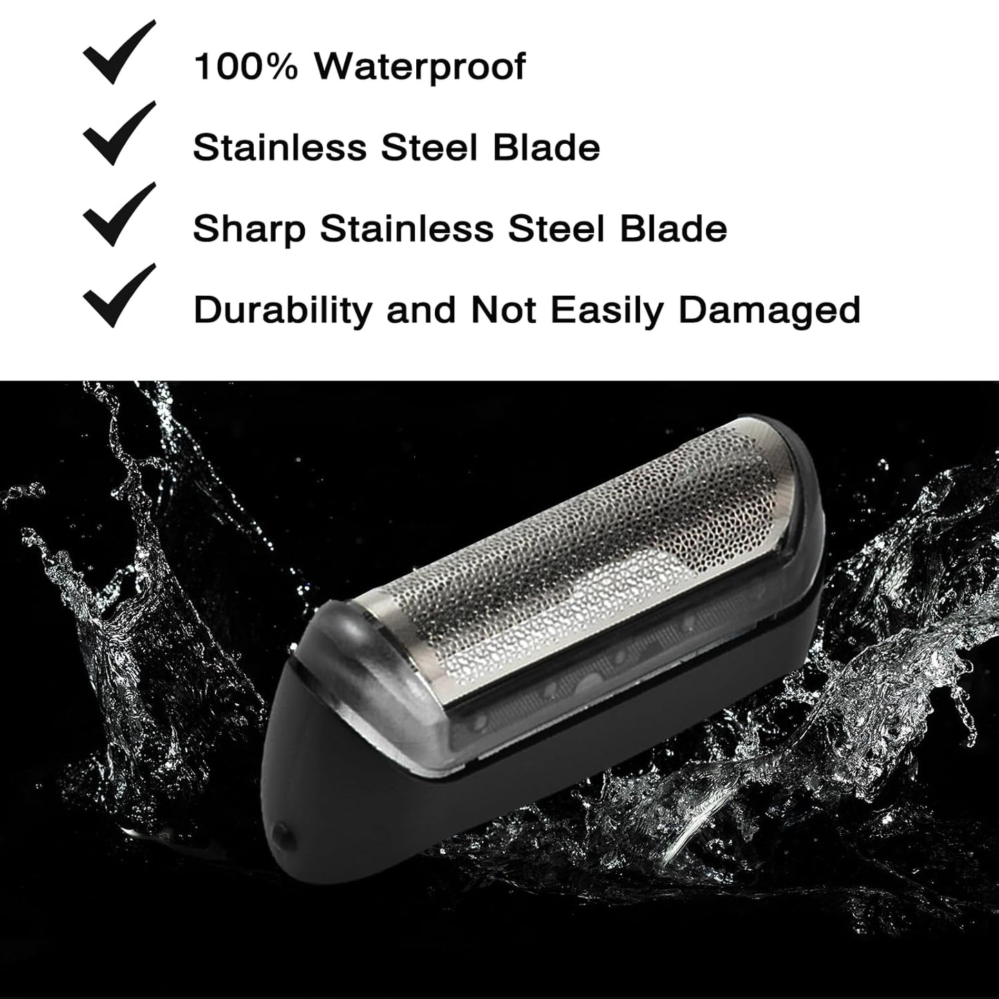 10B Foil & Cutter Replacement Head for Braun Series 1 Replacement Head,10B 20B Replacement Head Compatible with Braun Series 1000 2000 Electric Shaver 170 180 190 1715 1735 1775 5278 5279 Z20 Z40