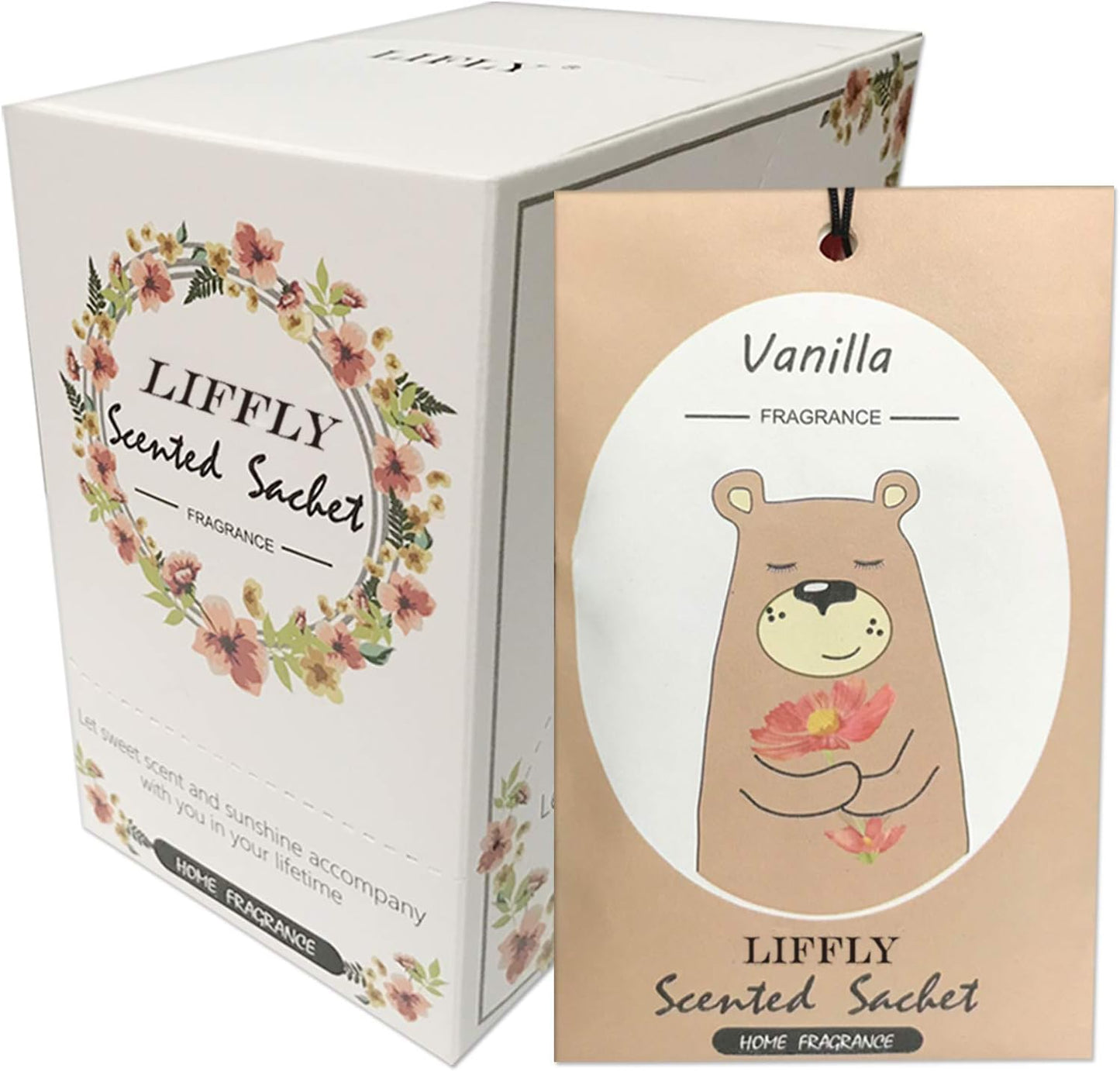 14 Packs Vanilla Scented Sachets for Drawers and Closets Gift Box