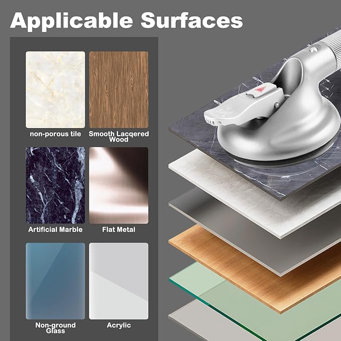 15-Inch Shower Handle - Upgraded Grab Bar with Strong Suction Cups for Bathtub & Shower Safety, Ideal for Seniors, Elderly, Disabled -Silver