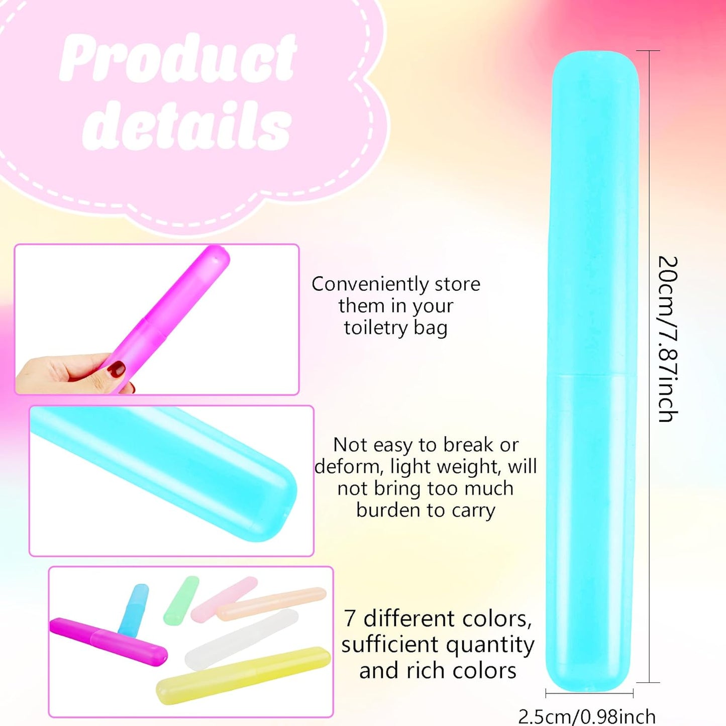 140 Pieces Plastic Toothbrush Case Travel Toothbrush Holders Portable Dust-proof Toothbrush Cases for Travel Bathroom Indoor Outdoor Travel Trip Camping School